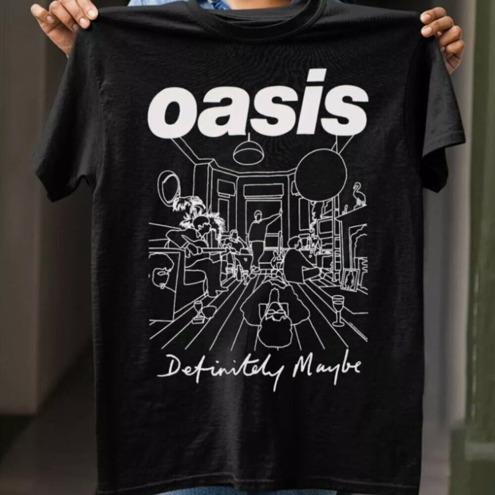 Definitely Maybe Line Drawing Reunion Tour Oasis T Shirt